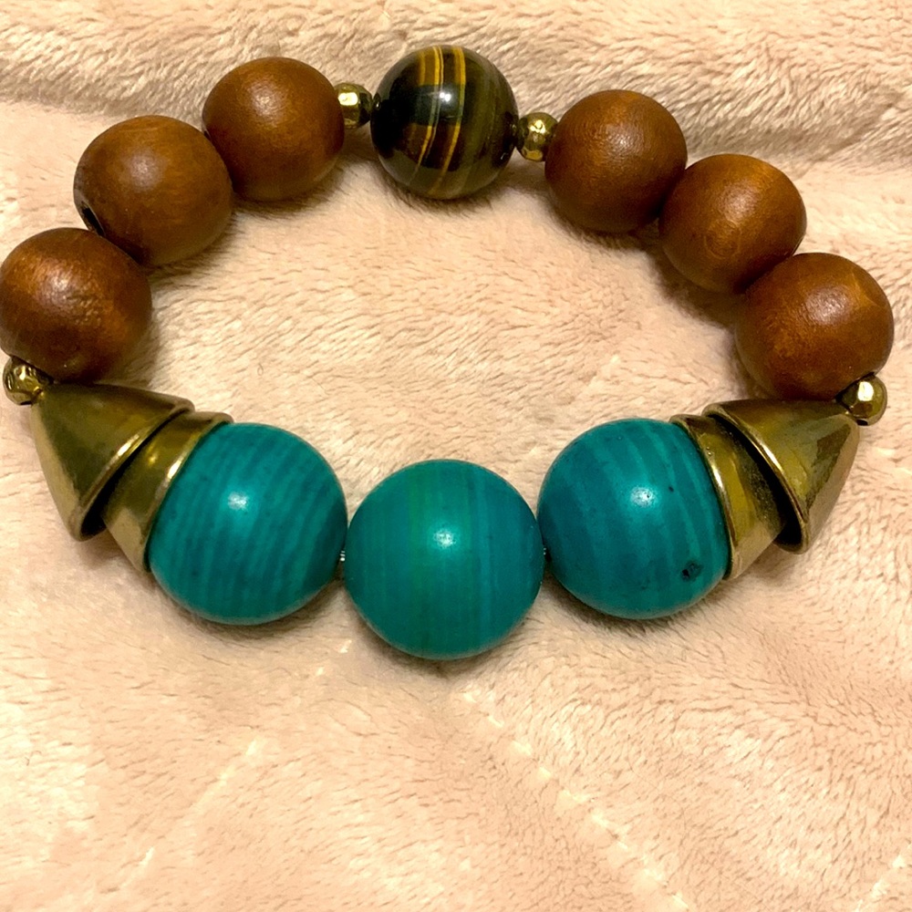 Beaded/Brass bracelet